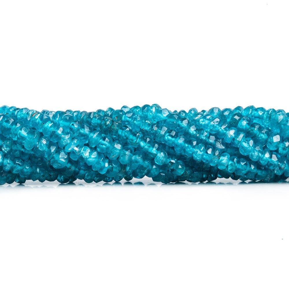 Neon Apatite Faceted Rondelle Beads 14 inch 175 pieces - The Bead Traders