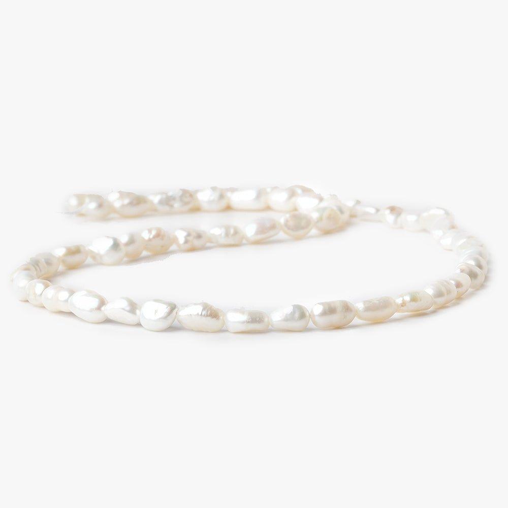 Off White straight drilled Baroque Freshwater Pearl 15 inch 52 beads 5x4-7x4mm - The Bead Traders