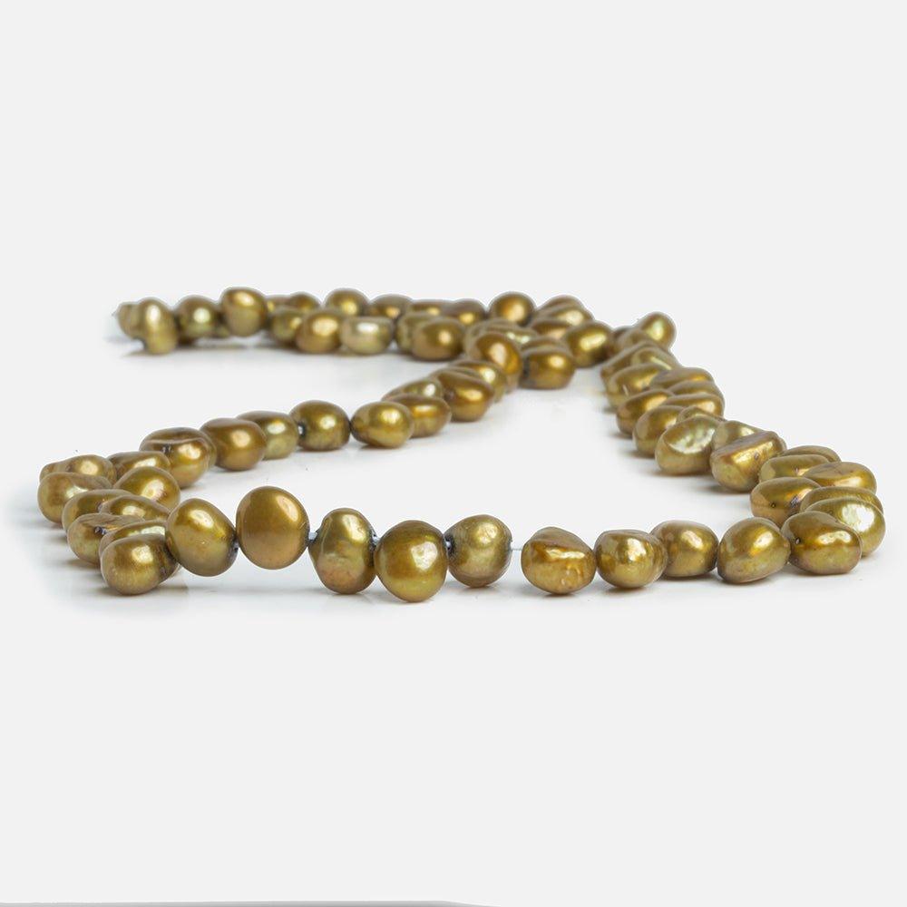 Olive Green Baroque Freshwater Pearls 16 inch 80 pieces - The Bead Traders