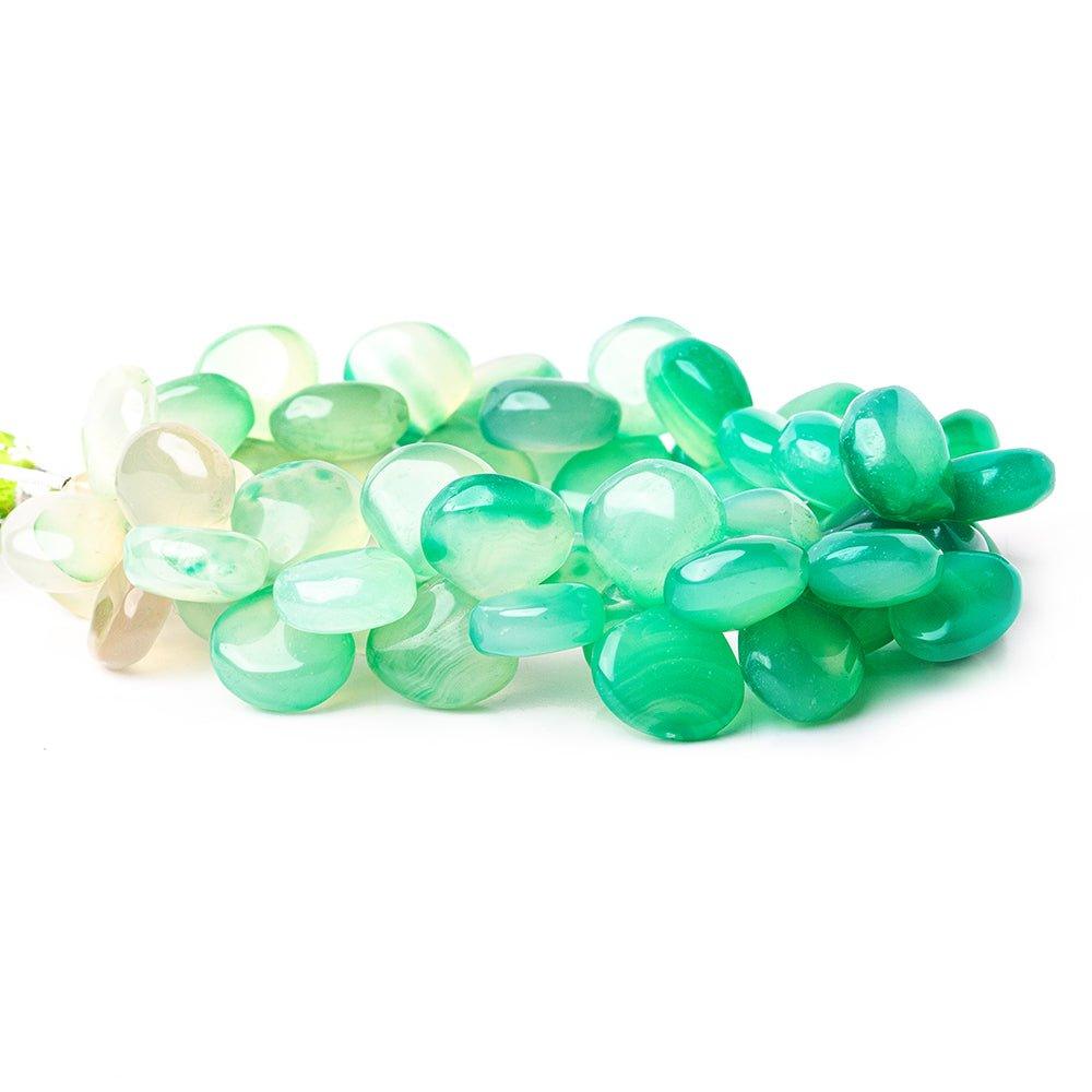 Ombre' Mint Green Chalcedony plain hearts 8 inch 54 beads 13x13mm - The Bead Traders