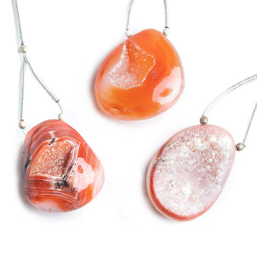Orange Agate Drusy Gem Focal Bead 1 Piece - The Bead Traders