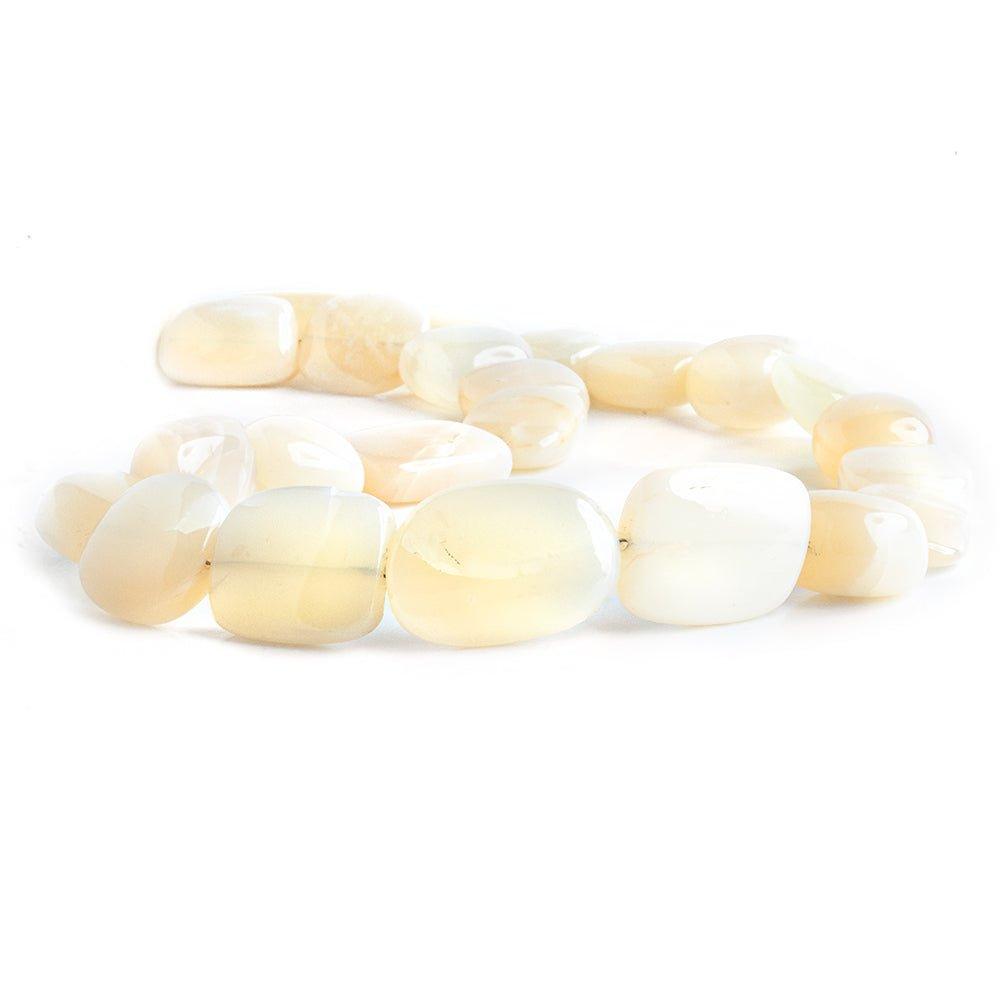 Pale Peach Moonstone Plain Nugget Beads 18 inch 25 pieces - The Bead Traders