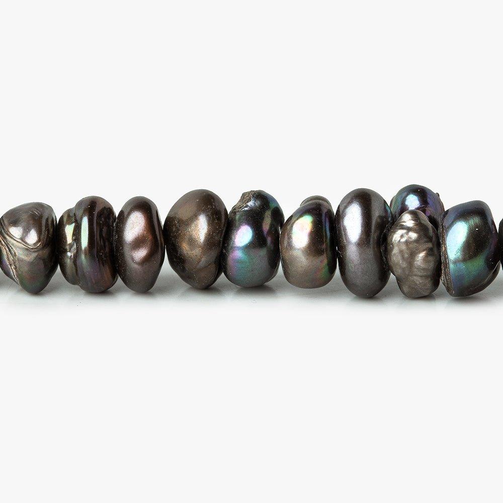 Peacock Freshwater Pearl Center Drilled 5-7mm Keshi, 15" length, 160 pcs - The Bead Traders