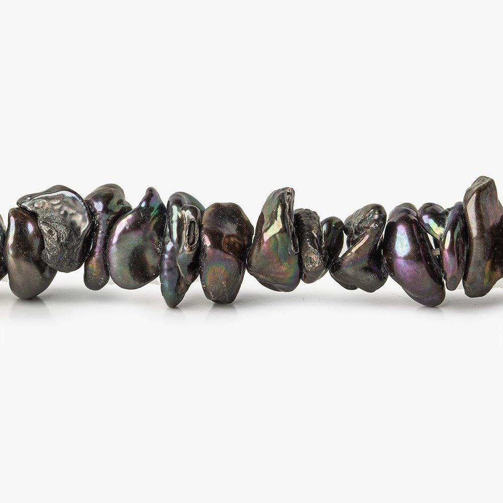 Peacock Freshwater Pearl Center Drilled 6-8mm Keshi, 15" length, 160 pcs - The Bead Traders