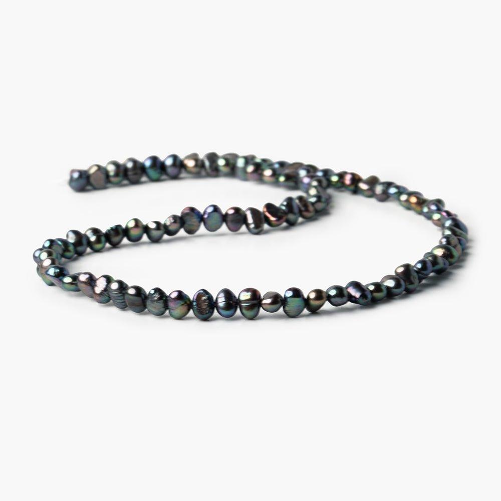 Peacock Grey Baroque Side Drilled Freshwater Pearls 16 inch 85 pieces 5x3-6x4mm - The Bead Traders