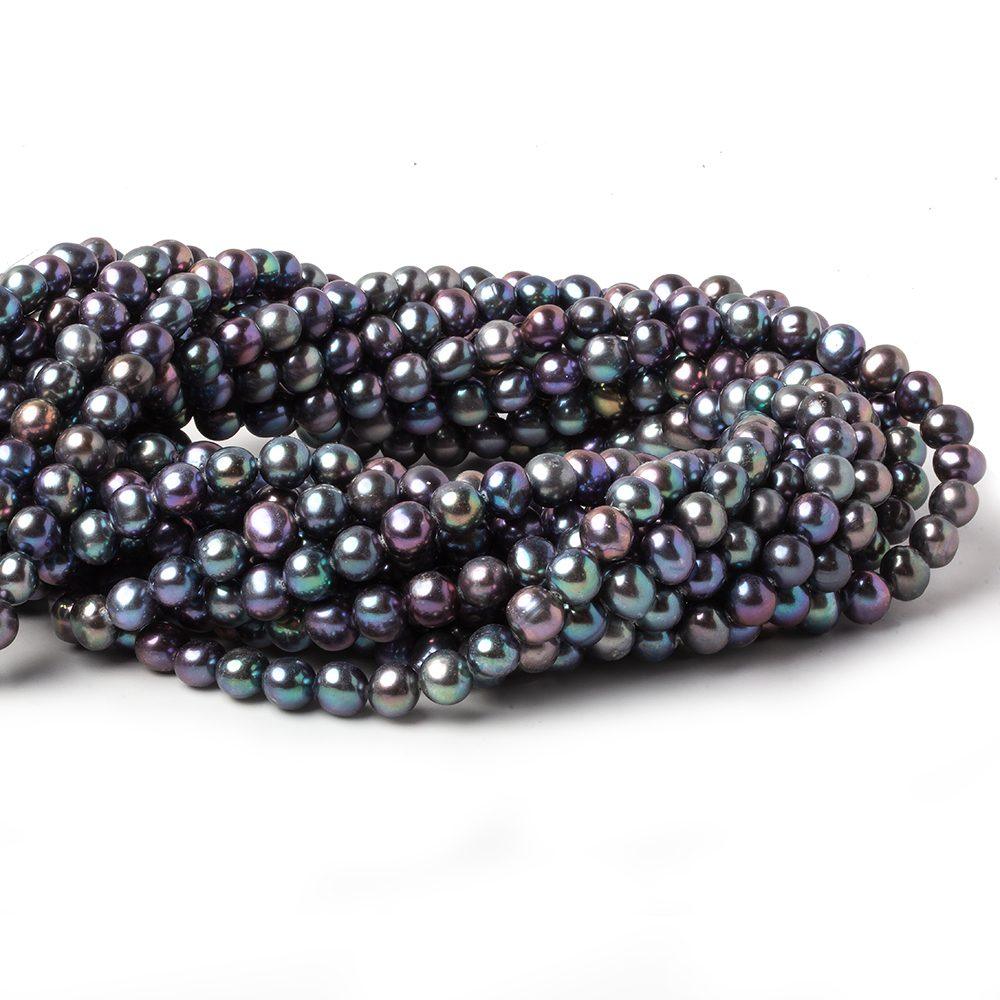 Peacock Off Round Freshwater Pearls 16 inch 60 pieces - The Bead Traders