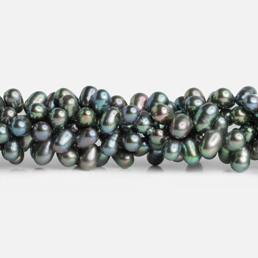 Peacock Oval Freshwater Pearls 15 inch 110 pieces - The Bead Traders