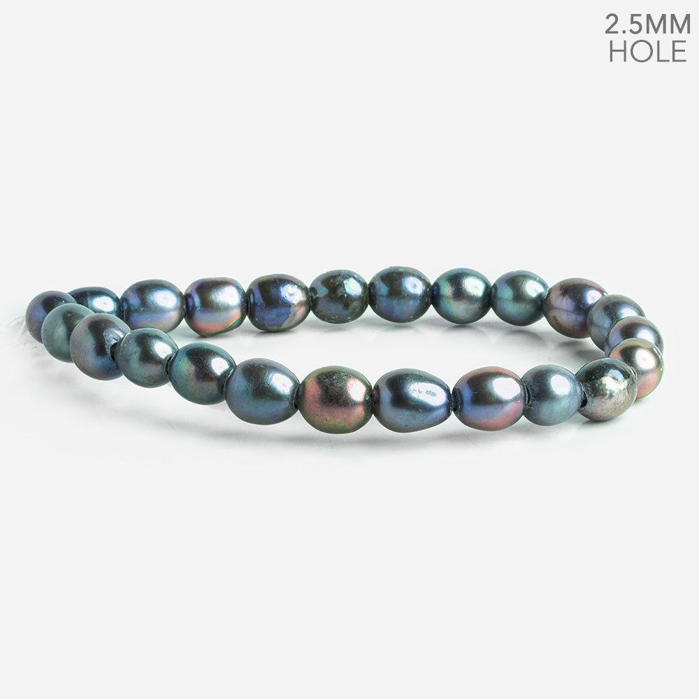 Peacock Oval Large Hole Pearls 8 inch 23 pieces - The Bead Traders