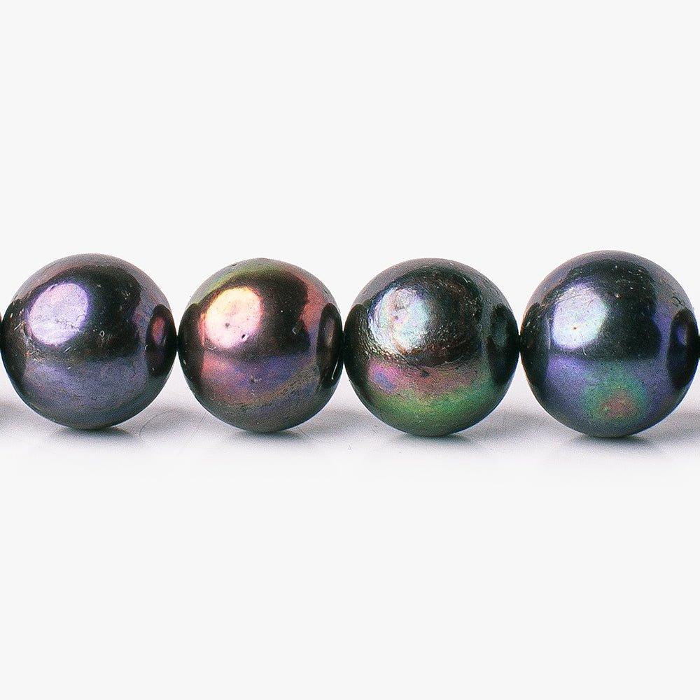 Peacock Side Drilled Ringed Baroque Freshwater Pearl 38 pieces 11x9-12x10mm - The Bead Traders