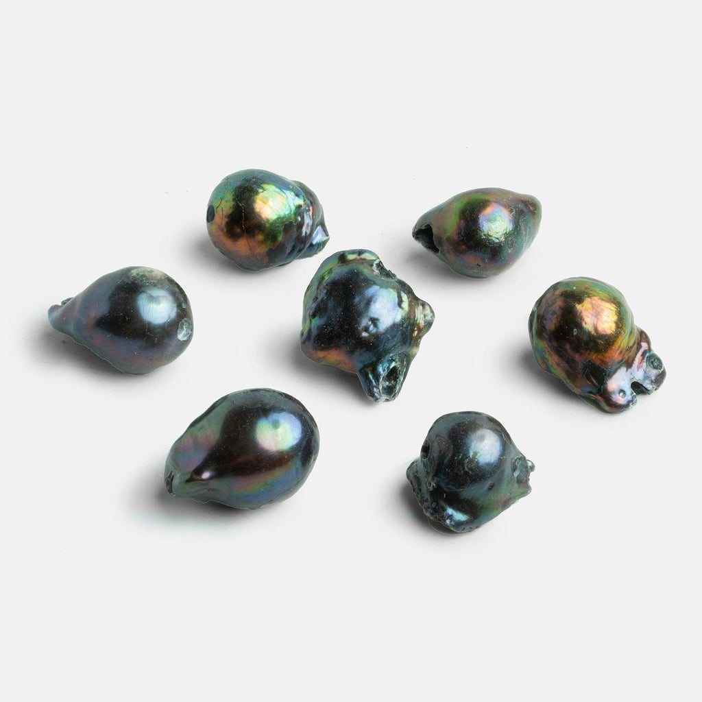 Peacock Ultra Baroque Large Hole Freshwater Pearl Focal 1 Piece - The Bead Traders
