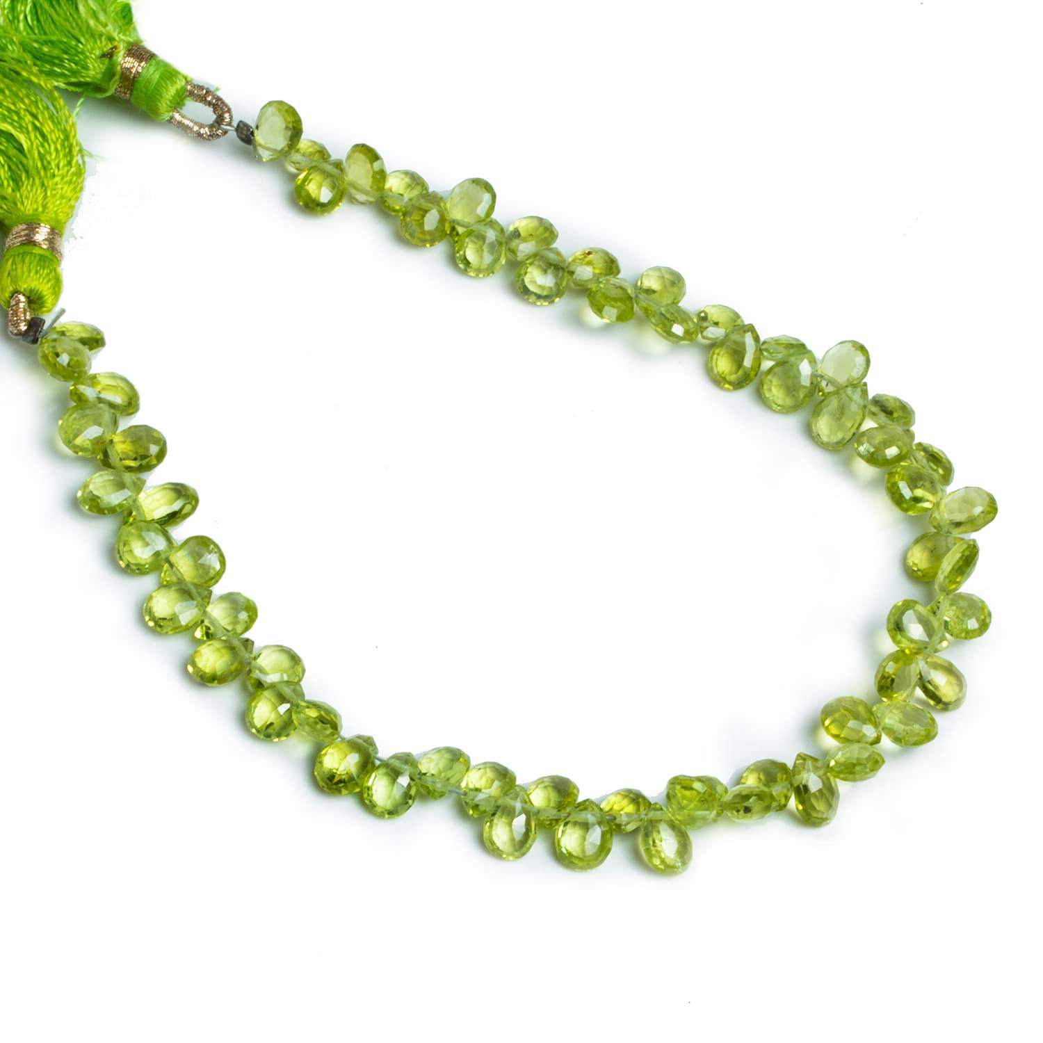 Peridot Faceted Pear Beads 8 inch 60 pieces - The Bead Traders