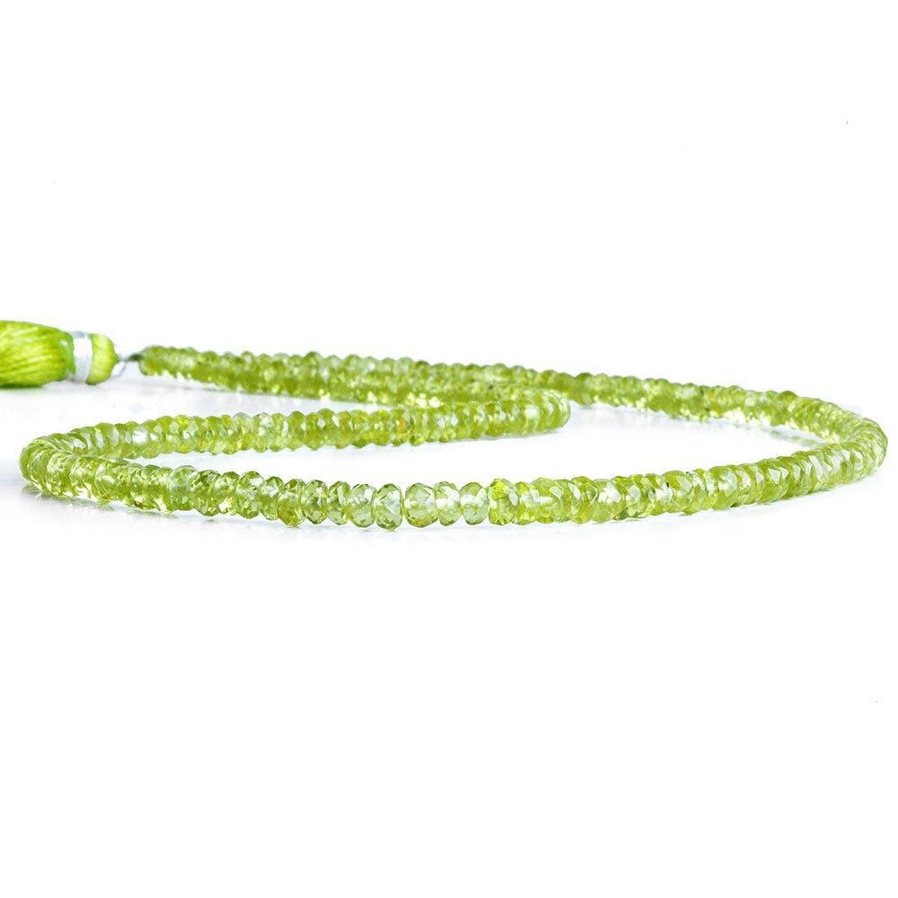 Peridot Faceted Rondelle Beads 14 inch 180 pieces - The Bead Traders