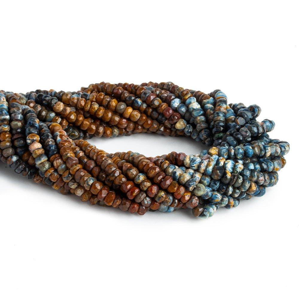Pietersite Hand Cut Faceted Rondelle Beads 12 inch 110 pieces - The Bead Traders