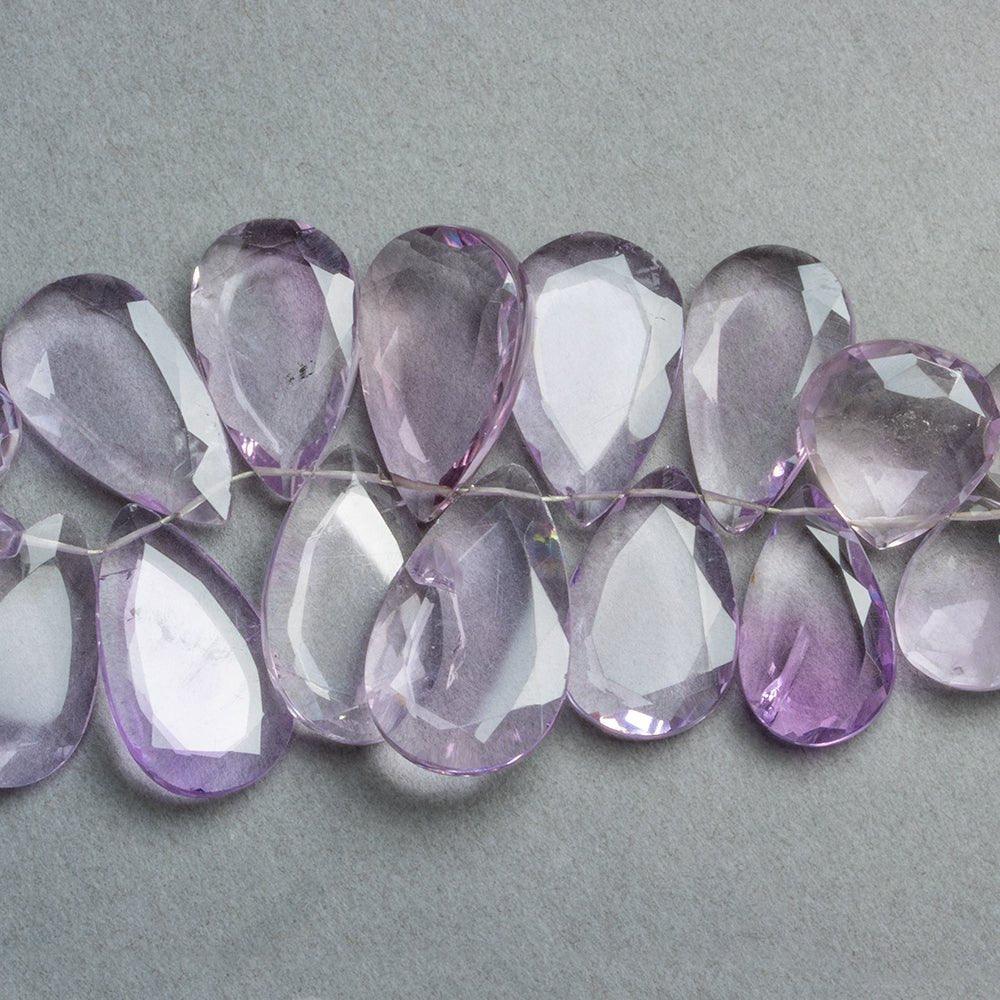 Pink Amethyst Faceted Pears & Hearts 7 inch 30 Beads - The Bead Traders