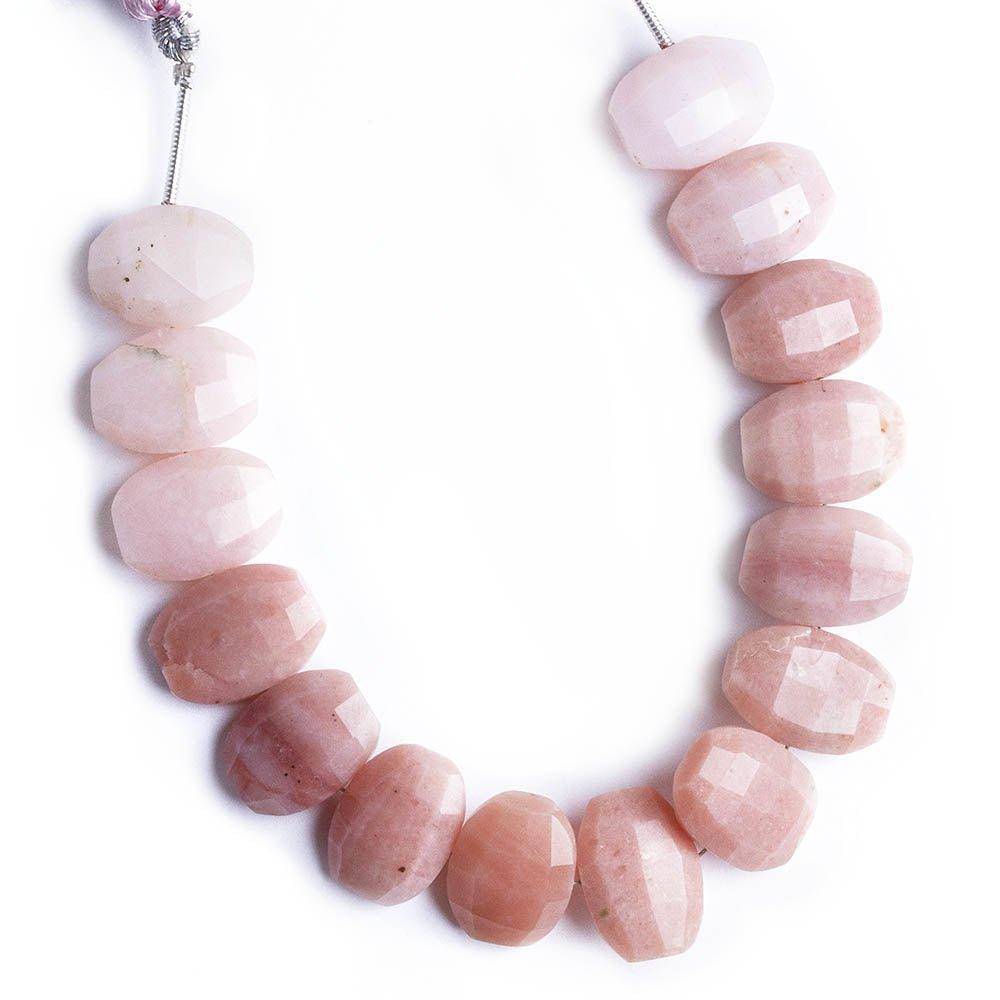 Pink Peruvian Opal Faceted Cushion Beads 6 inch 15 pieces - The Bead Traders