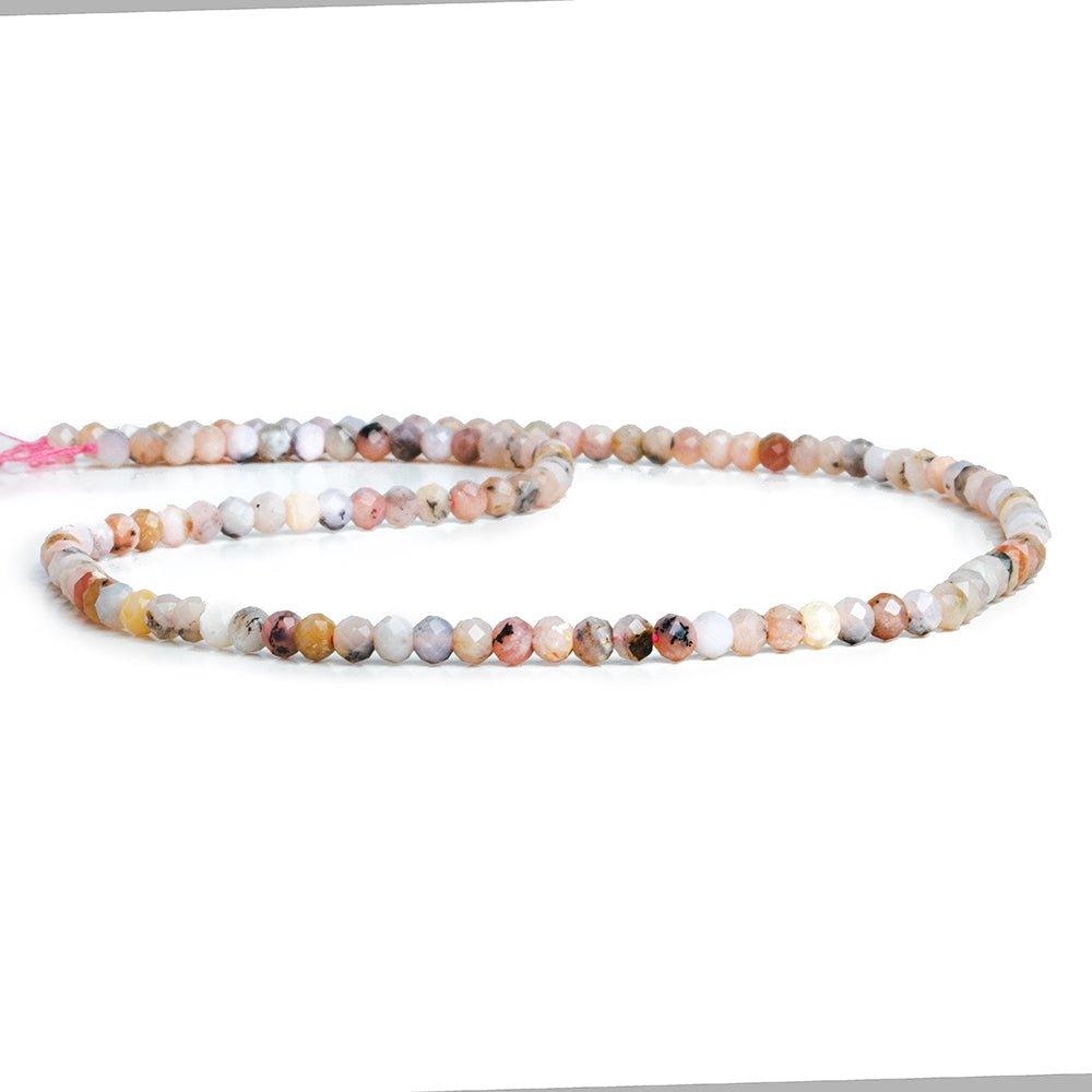 Pink Peruvian Opal Microfaceted Round Beads 12 inch 120 pieces - The Bead Traders