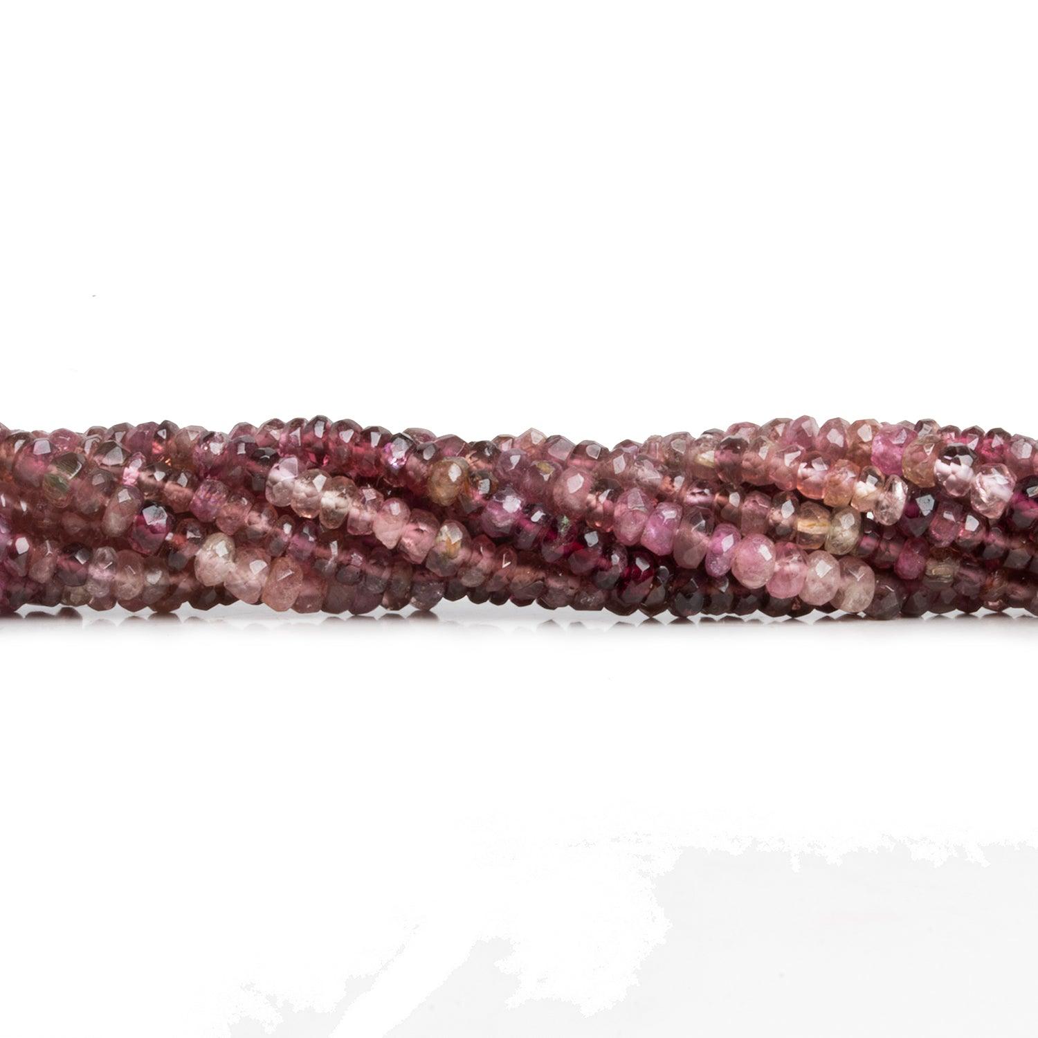 Pink Shaded Tourmaline Faceted Rondelles 14 inch 170 beads - The Bead Traders