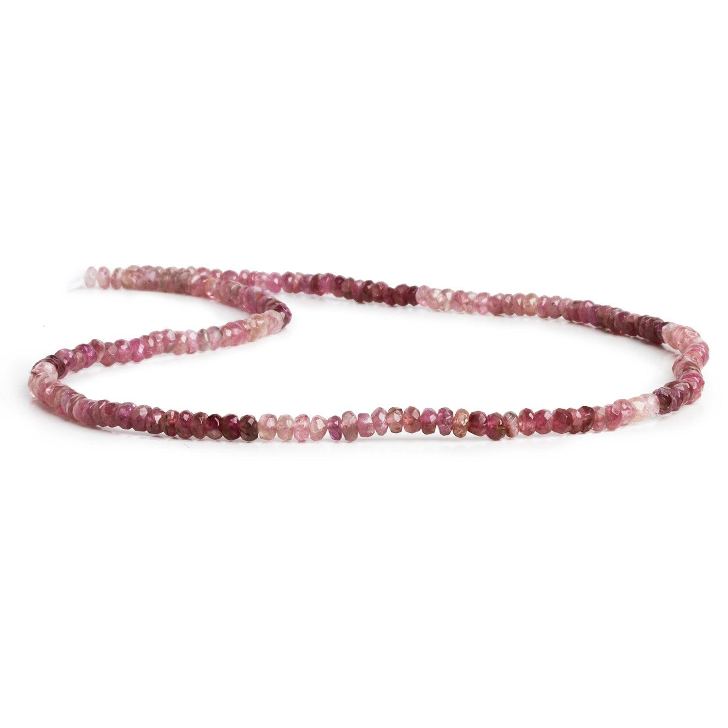 Pink Shaded Tourmaline Faceted Rondelles 14 inch 170 beads - The Bead Traders