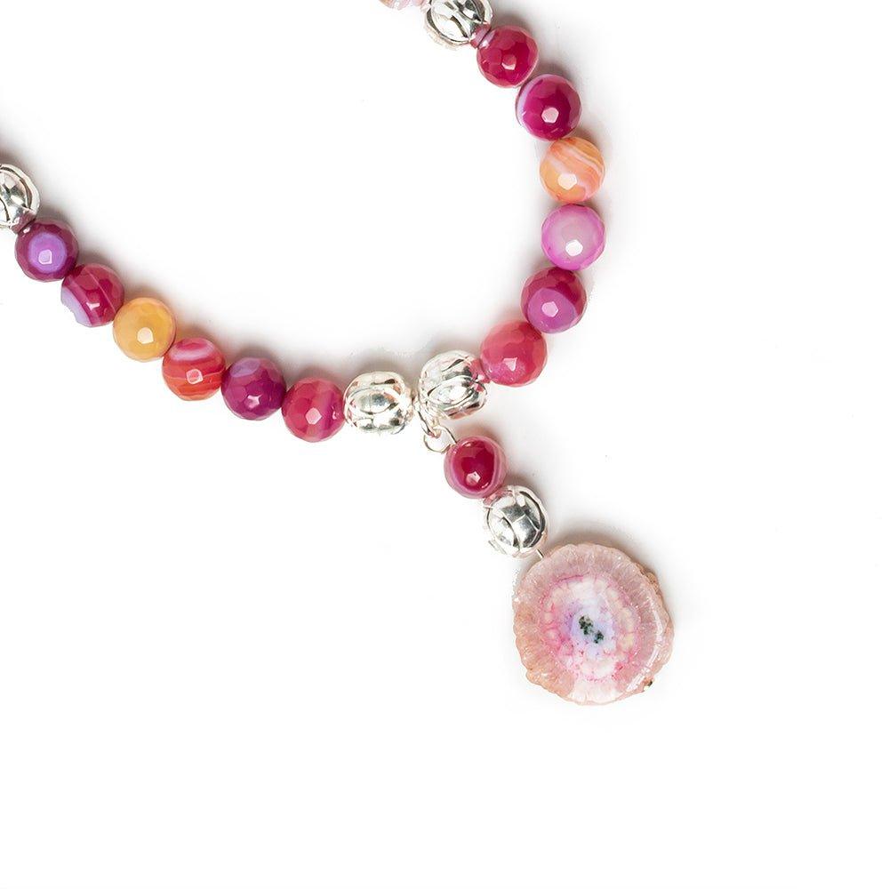 Pink Solar Quartz Slice Focal Bead 1 Piece - The Bead Traders