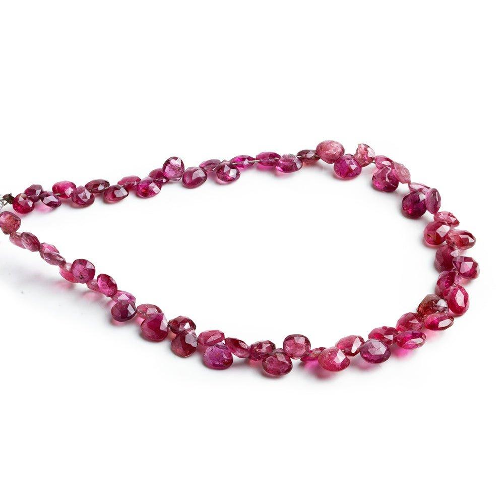 Pink Tourmaline Faceted Heart Beads 8.5 inch 78 pieces - The Bead Traders