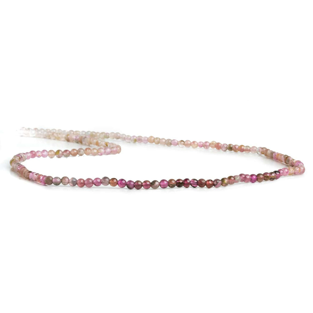 Pink Tourmaline Plain Rounds 14 inch 150 beads - The Bead Traders
