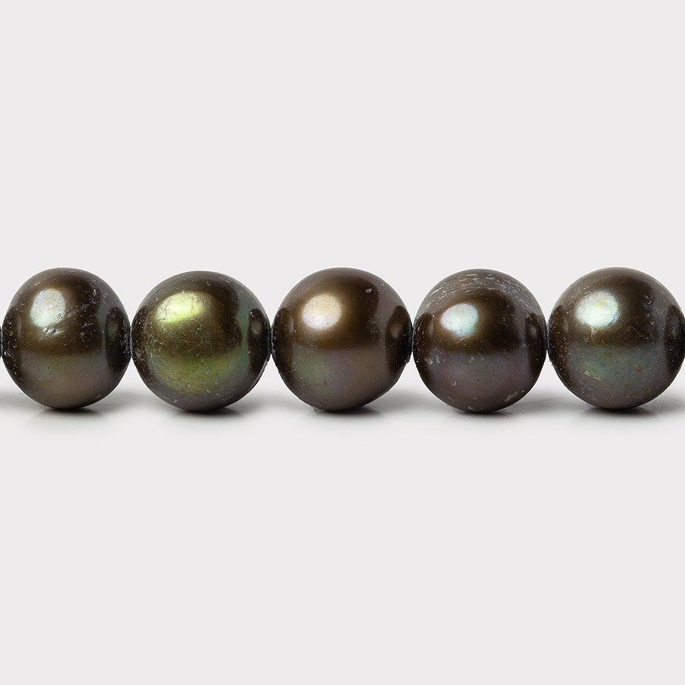 Plum & Green Side Drilled Baroque Freshwater Pearl 15.5" length, 7x6-8x7mm, 60 pcs - The Bead Traders