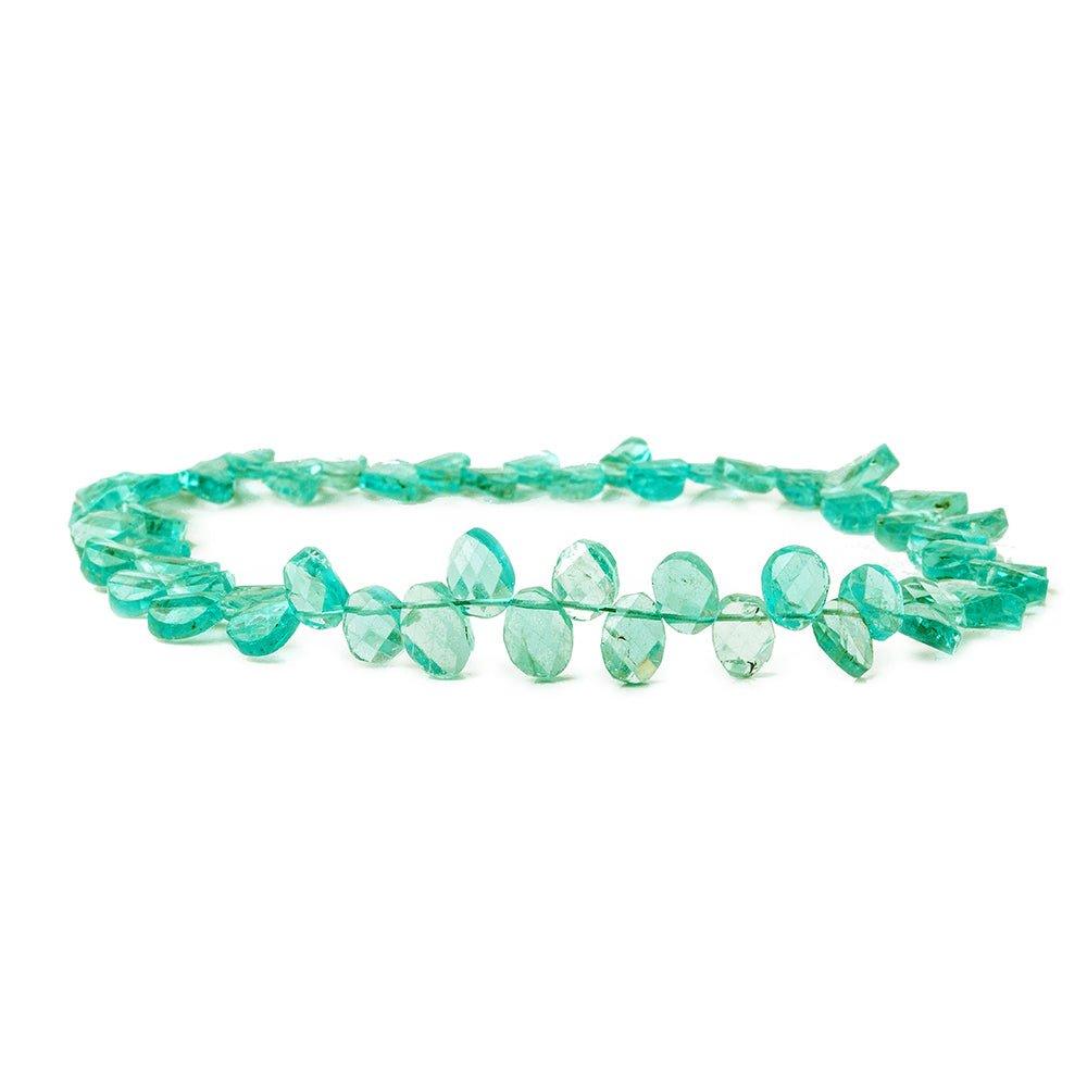 Pool Water Blue Apatite Faceted Oval Beads 9inch 52 pieces - The Bead Traders