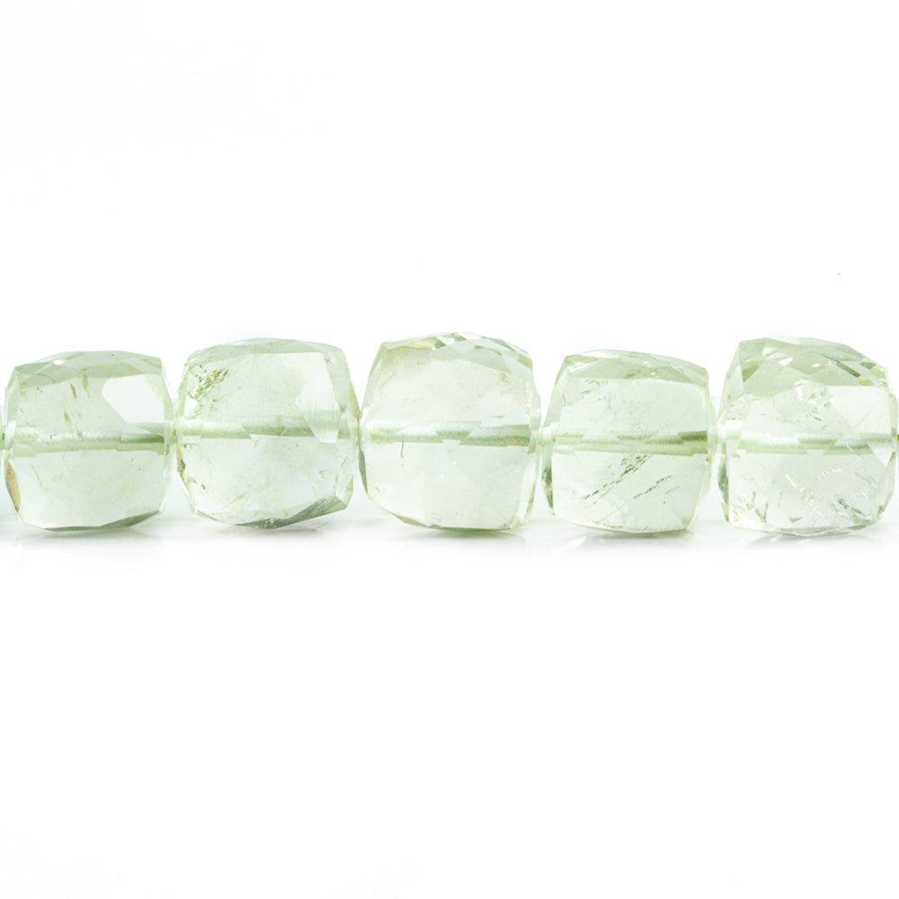 Prasiolite Faceted Cube Beads 8 inch 28 pieces - The Bead Traders