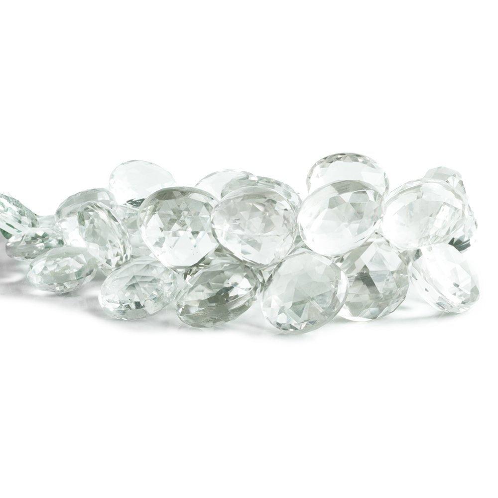 Prasiolite Faceted Heart Beads 8 inch 39 pieces - The Bead Traders