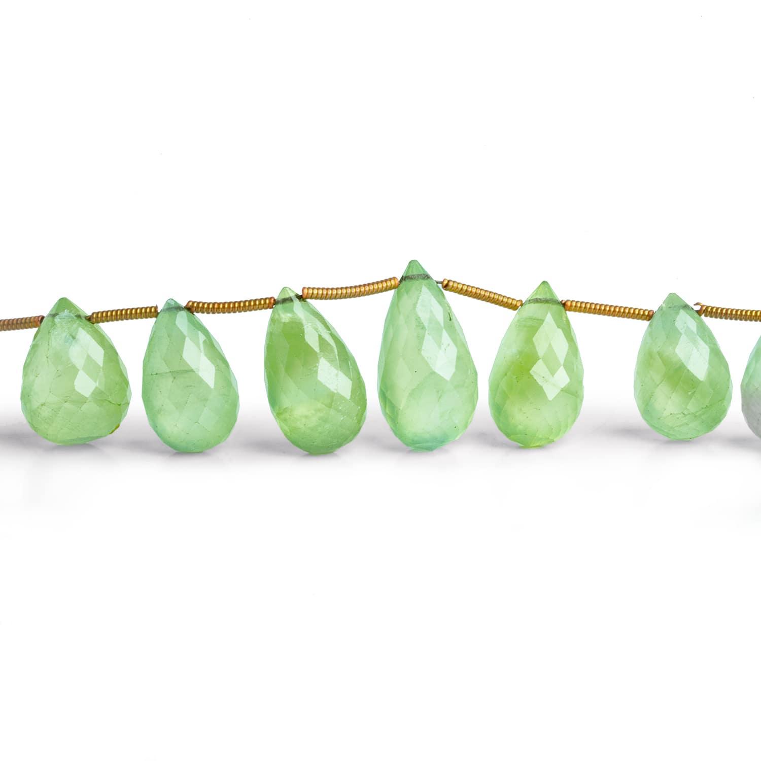 Prehnite Faceted Teardrops 12 inch 29 beads - The Bead Traders