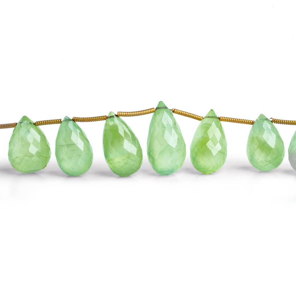 Prehnite Faceted Teardrops 12 inch 29 beads - The Bead Traders