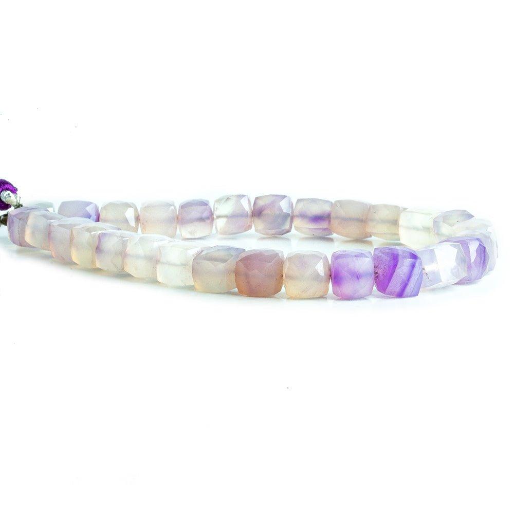 Purple Chalcedony Faceted Cube Beads 8 inch 26 pieces - The Bead Traders