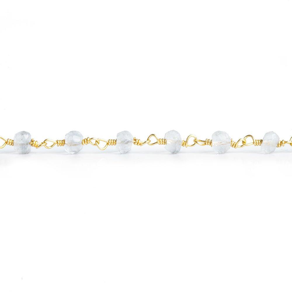Quartz Faceted Rondelle Gold Chain by the Foot 34 pieces - The Bead Traders