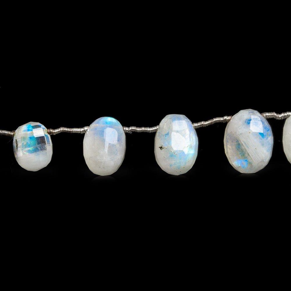 Rainbow Moonstone Faceted Oval Beads 6 inch 10 pieces - The Bead Traders