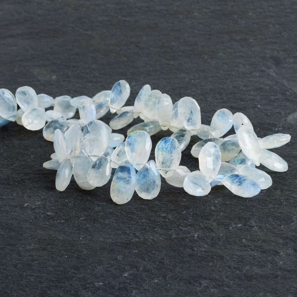 Rainbow Moonstone Faceted Pears 9.5 inch 68 beads - The Bead Traders