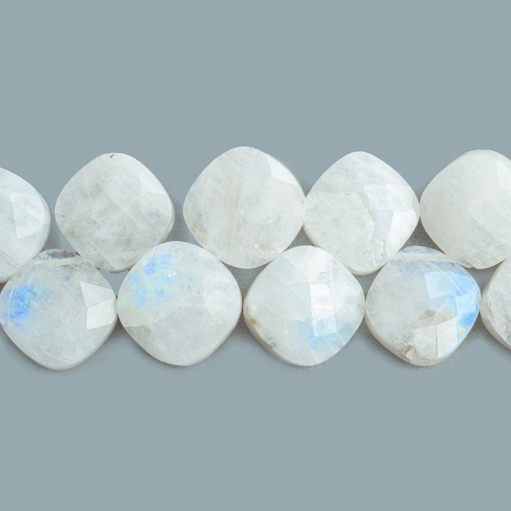 Rainbow Moonstone Faceted Pillow Beads 7 inch 32 pieces - The Bead Traders