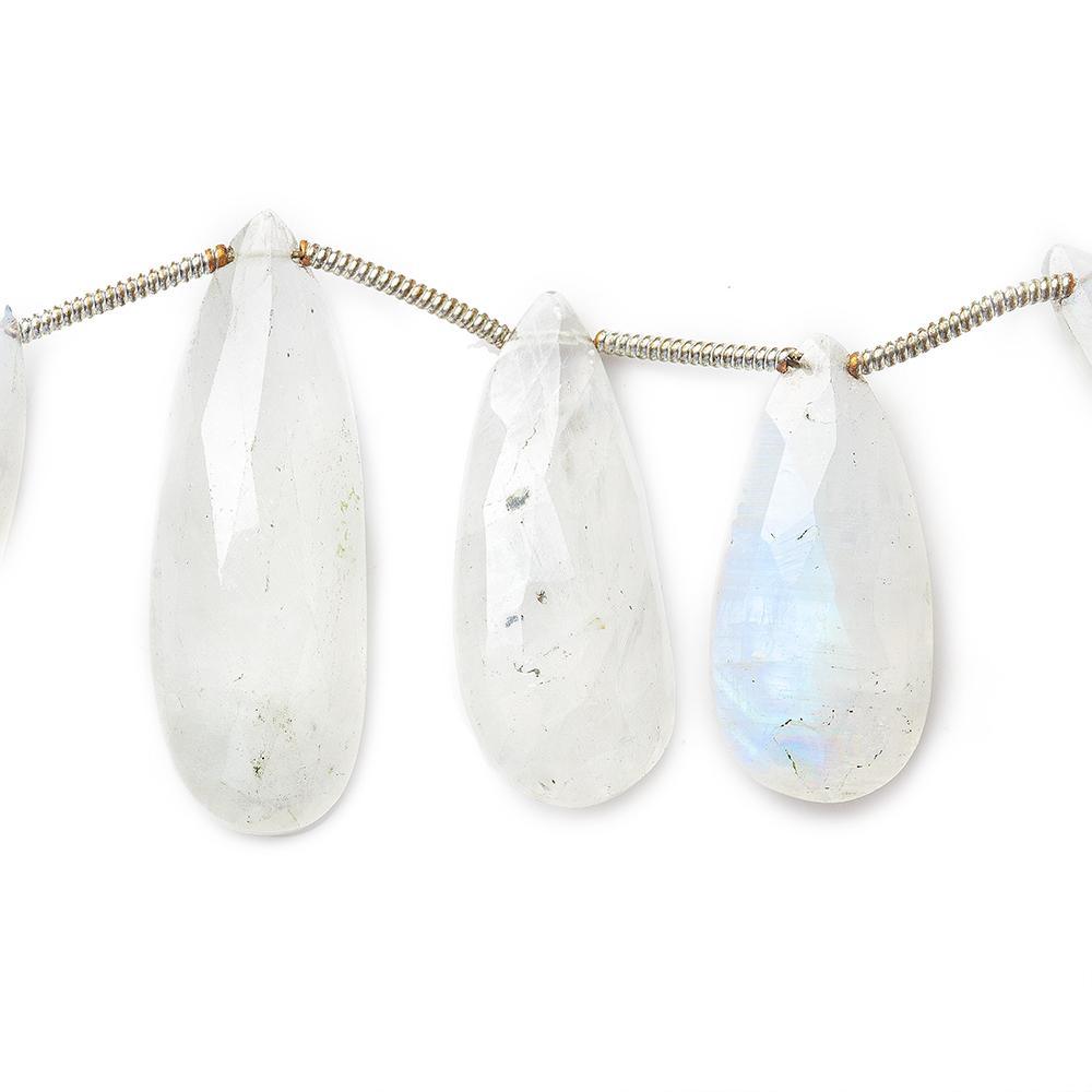 Rainbow Moonstone top drilled Faceted Pears 8 inches 15 beads - The Bead Traders