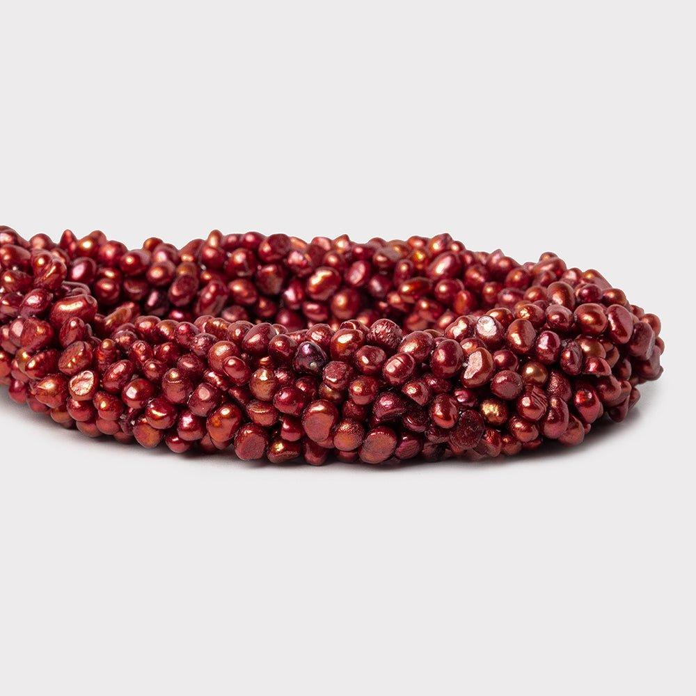 Raspberry Baroque Freshwater Pearls 15 inch 90 beads 6x4mm-4x4mm - The Bead Traders