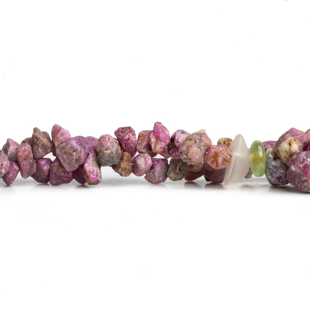Raw Ruby Natural Crystals 14 inch 115 beads (S) - The Bead Traders