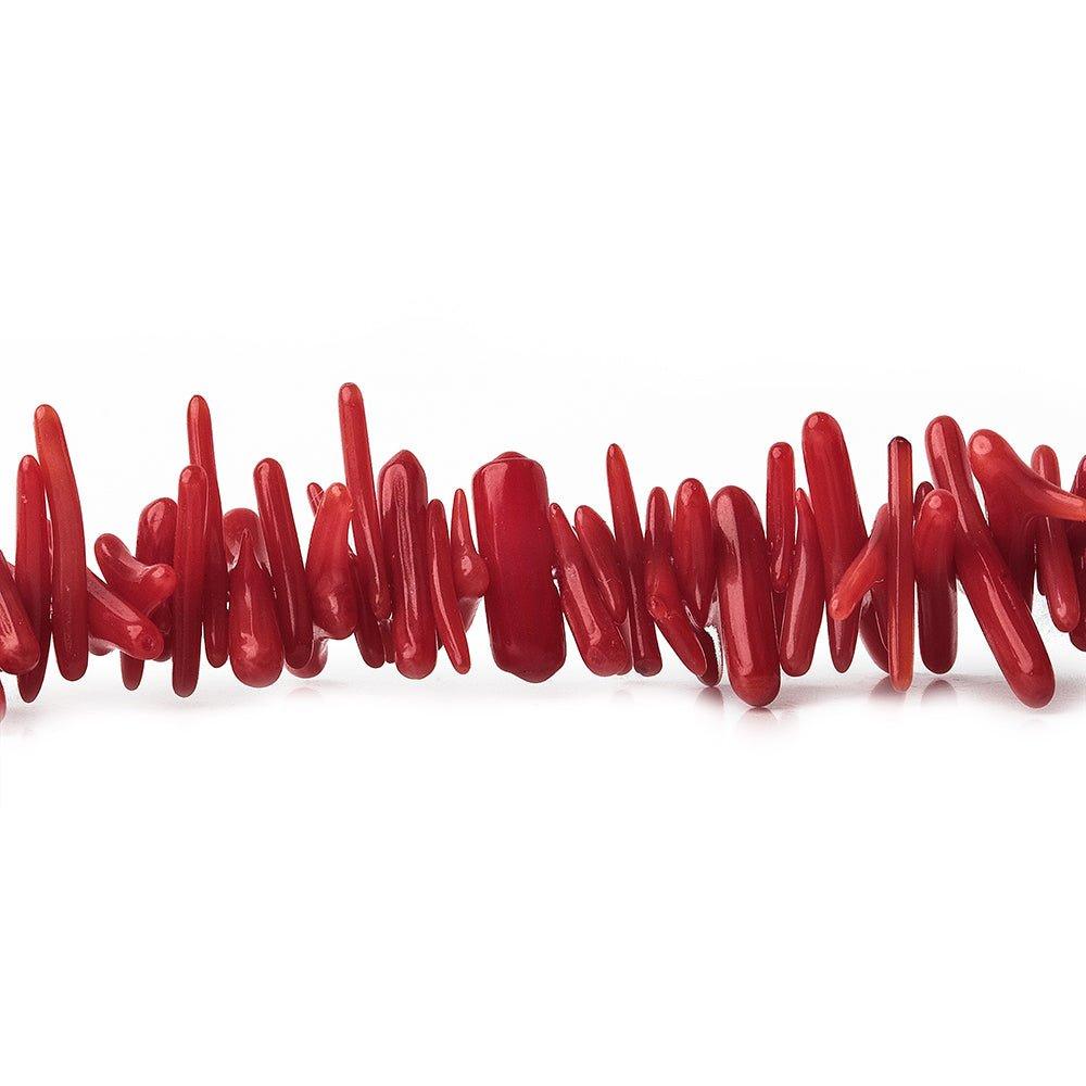 Red Bamboo Coral Beads Chips 11x2mm avg, 16" length, 300 pcs - The Bead Traders