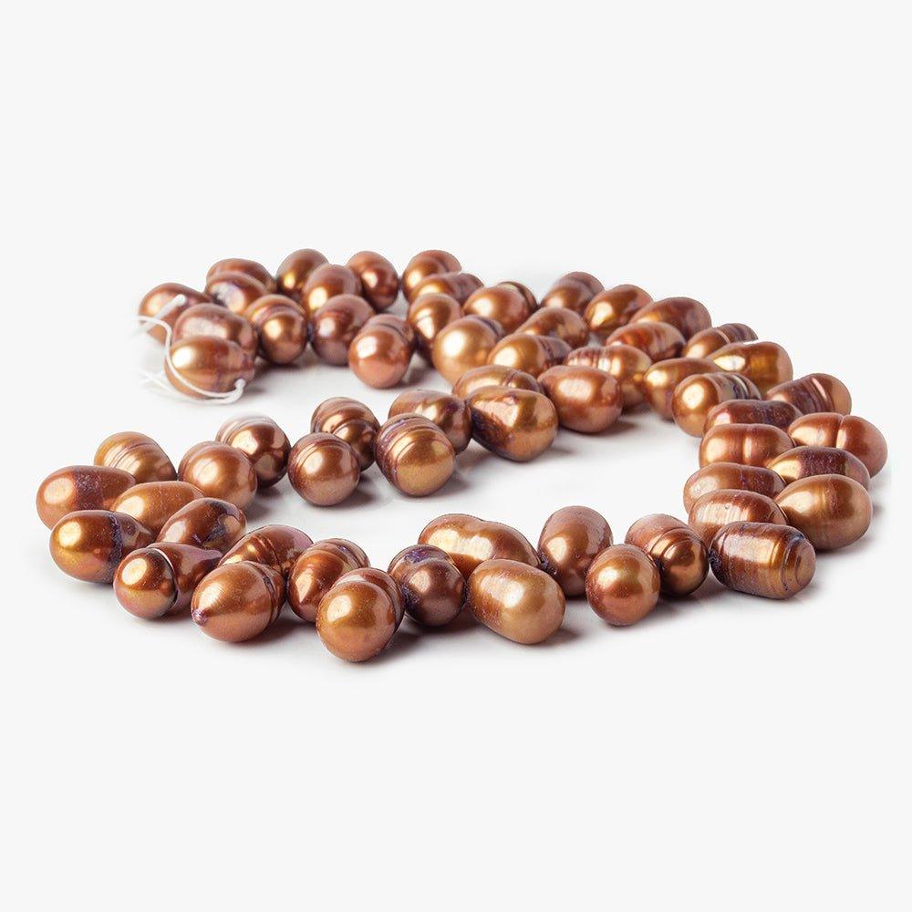 Reddish Copper Baroque Freshwater Pearls 15 inch 6x10-10x11mm 60 beads - The Bead Traders