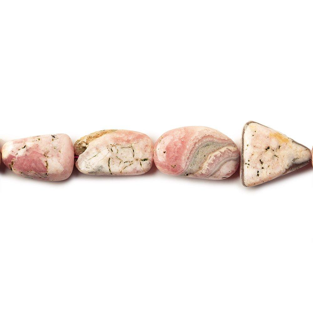 Rhodochrosite plain nuggets 7 inch 11 beads 11x10-19x12mm varied size - The Bead Traders