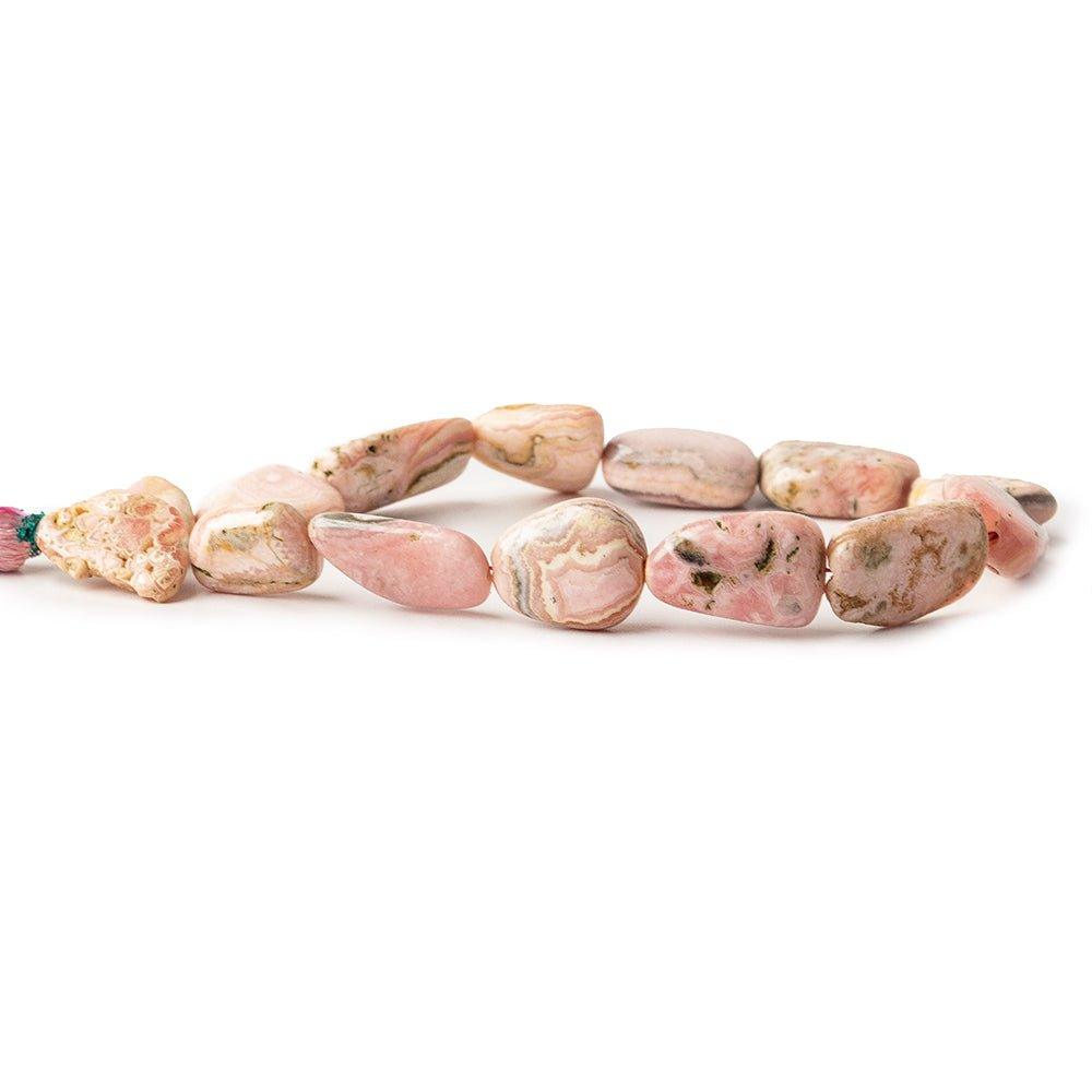 Rhodochrosite plain nuggets 7 inch 11 beads 11x10-19x12mm varied size - The Bead Traders