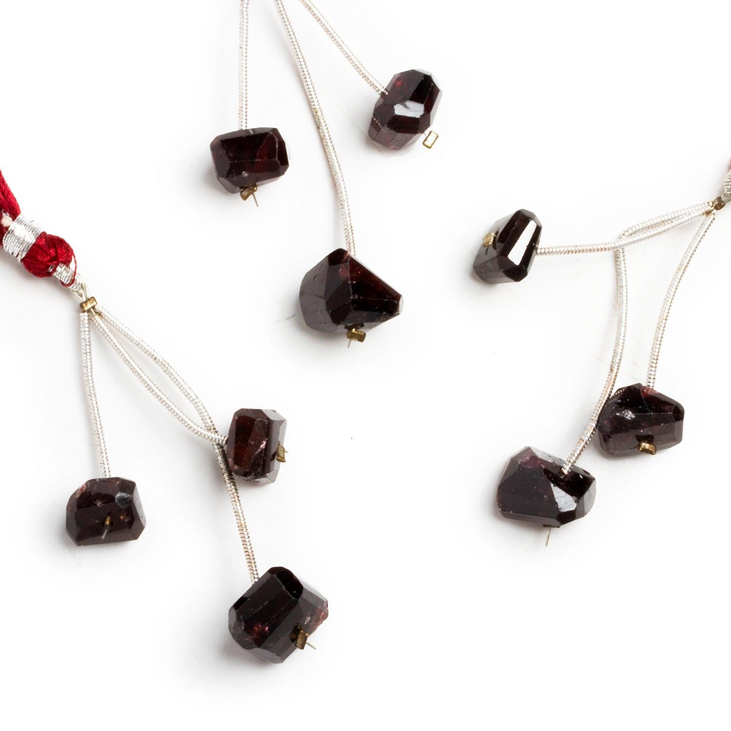 Rhodolite Garnet Faceted Nugget Focal Bead 3 Pieces - The Bead Traders