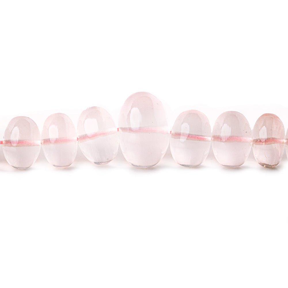 Rose Pink HydroQuartz plain rondelles 5-11mm 18.5 inch 100 beads - The Bead Traders