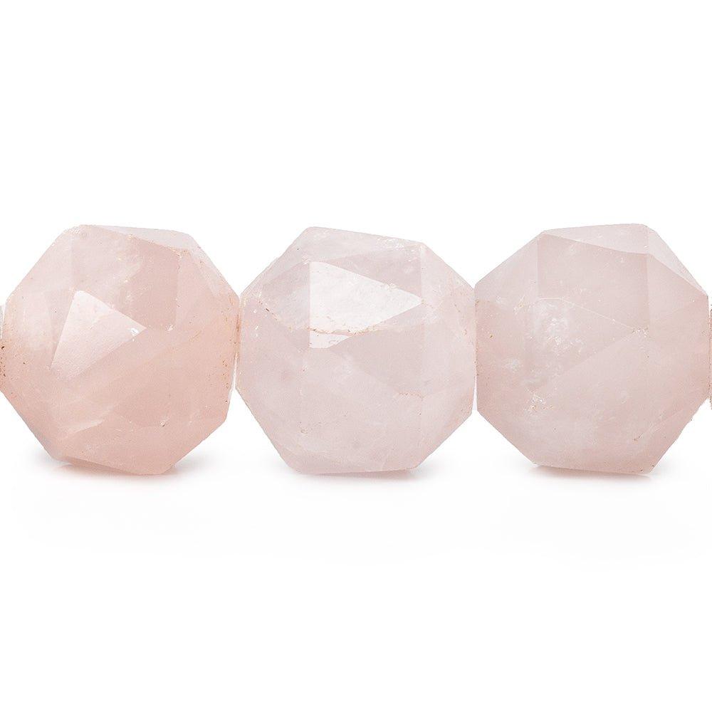 Rose Quartz Faceted Geosphere Nugget Beads 16 inches 21 pieces - The Bead Traders
