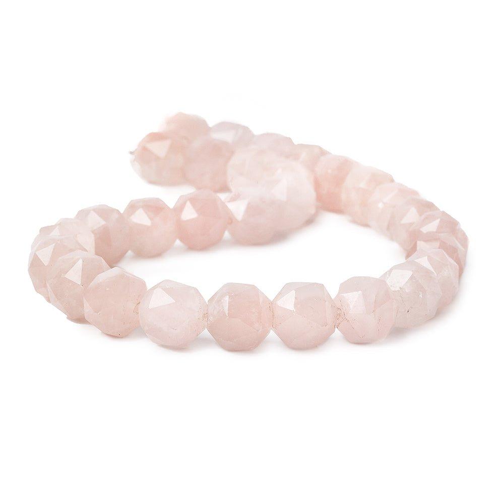 Rose Quartz Faceted Geosphere Nugget Beads 16 inches 21 pieces - The Bead Traders