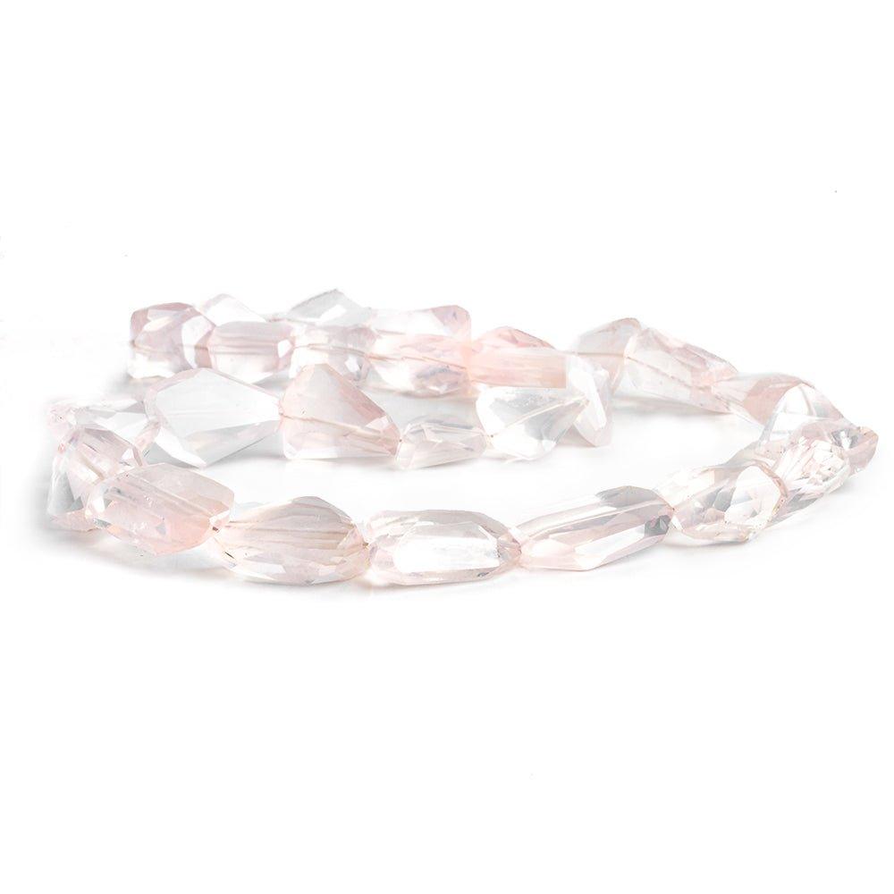 Rose Quartz Faceted Nugget Beads 16 inch 28 pieces - The Bead Traders