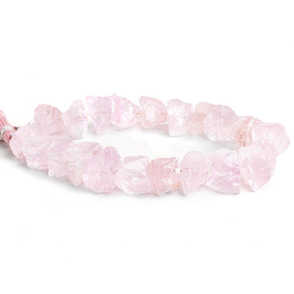 Rose Quartz Hammer Faceted Nugget Beads 8 inch 23 pieces - The Bead Traders
