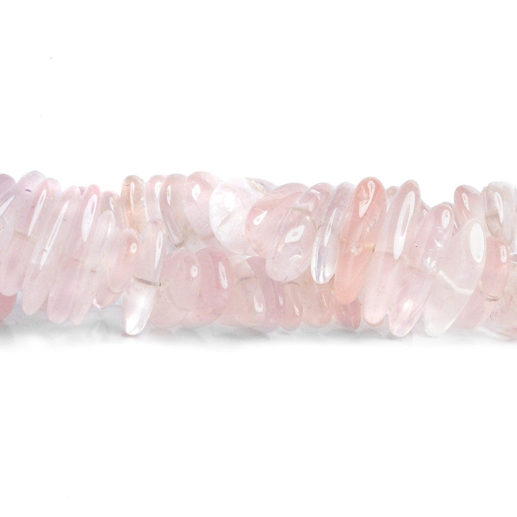 Rose Quartz Long Chips 7.5 inch 50 beads - The Bead Traders
